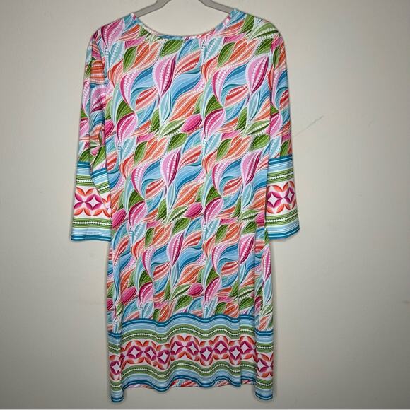 Jean Pierre Klifa Resort Daphne Dress Grassland Multi Color Bright Size Medium - Picture 4 of 7